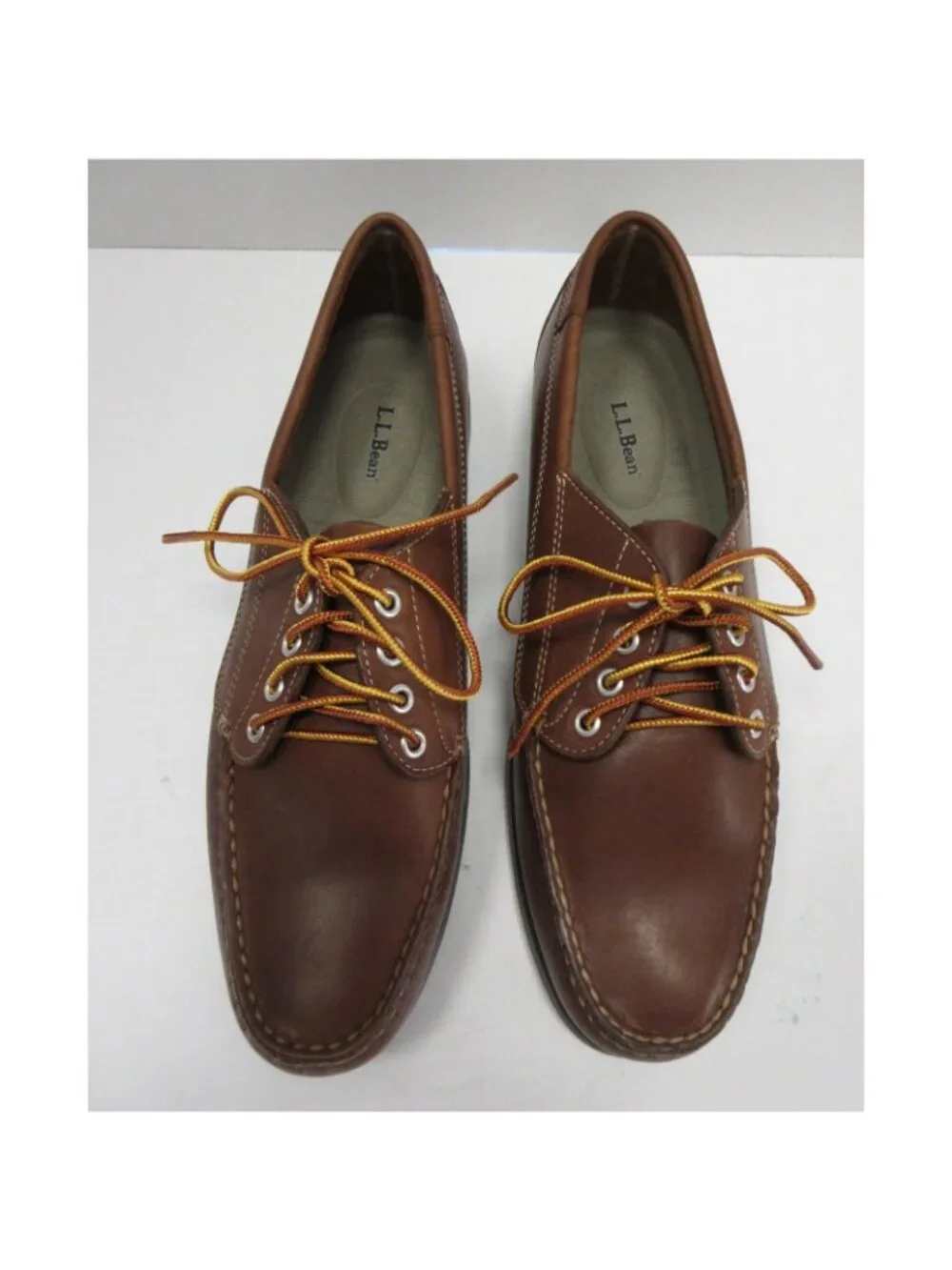 LL Bean Boat Shoes 11.5 D Blucher Mocassin Leather Casual Handsewn NEW